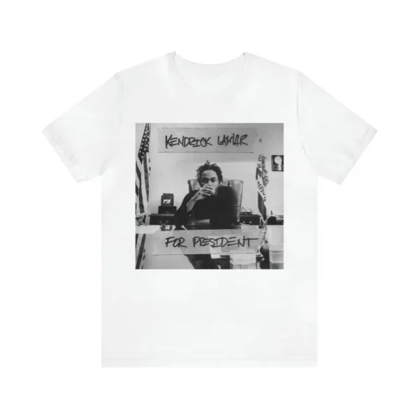 Kendrick Lamar Shirt For President – White Cotton Tee blended with comfort.